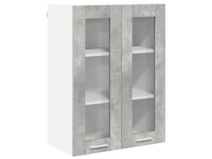 Meuble de rangement, armoire suspendue gris béton 60x31x80cm bois d'ingénierie