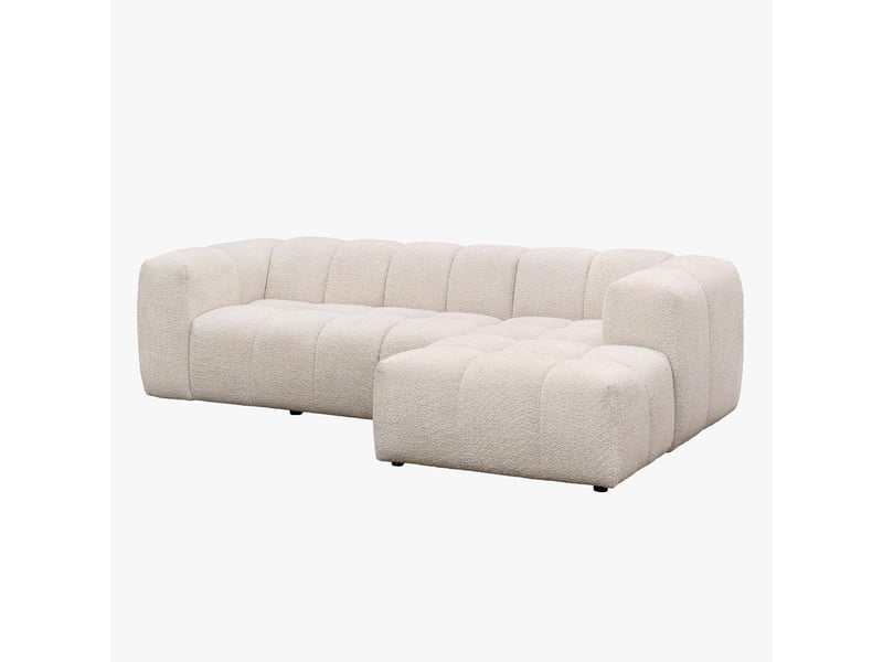  Canapé d'angle tissu bouclette beige - angle droit LAYANE-3M-BEI - Conforama D
