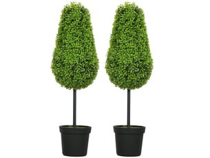 Plante artificielle en pot avec feuillage dense résistant aux uv pour intérieur et extérieur en plastique vert 90 cm