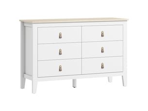 Chiffonnier 6 tiroir(s)    <strong></strong> <strong></strong> coloris blanc largeur 120 cm hauteur 78 cm