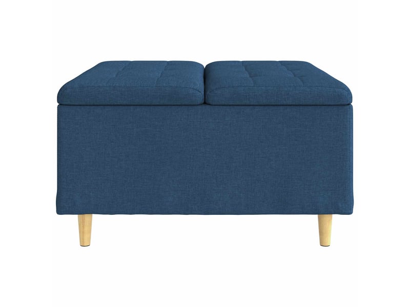  Ottoman, repose pied salon avec rangement bleu 80x80x45 cm tissu  - Conforama E