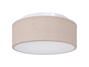 Lampe de plafond moderne projecteur minimaliste 30 x 30 x 13 cm ambiance cosy en tissu taupe 02_0058429
