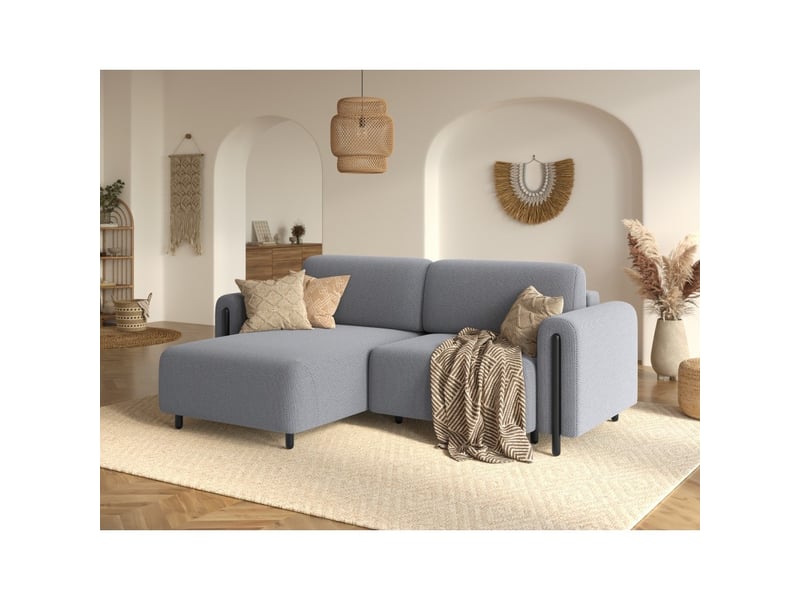 Canapé d'angle convertible arvessa gris clair – angle gauche avec coffre - Conforama B
