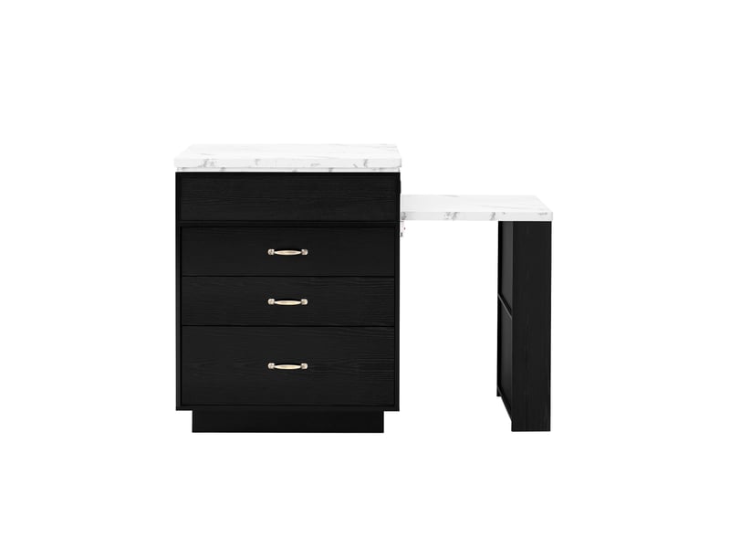  Table à manger extensible 125,5 x 71 cm noir effet marbre  - Conforama A