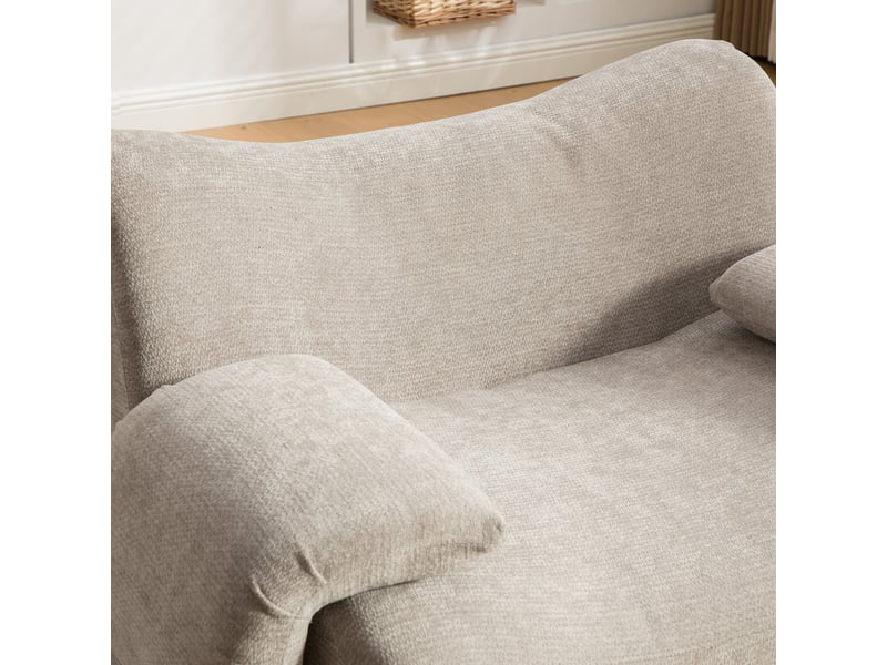  Canapé modulable en tissu chenille gris avec rangement intégré, design contemporain pour salon moderne  - Conforama W