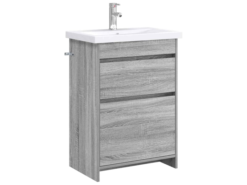  Ensemble de mobilier de salle de bain sonoma gris shl1833  - Conforama A
