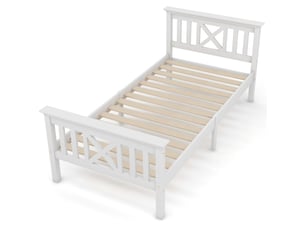 Lit simple 90x200 cm blanc coloris blanc