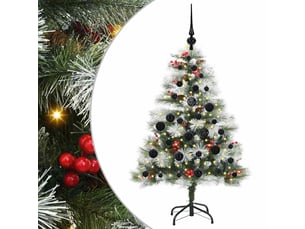 Sapin de noël - arbre de noël artificiel vert et blanc 120 cm