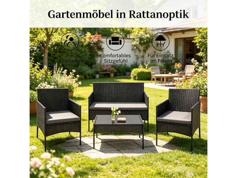  Salon de jardin élégant, ensemble de mobilier d'extérieur pour balcon et terrasse  - Conforama D