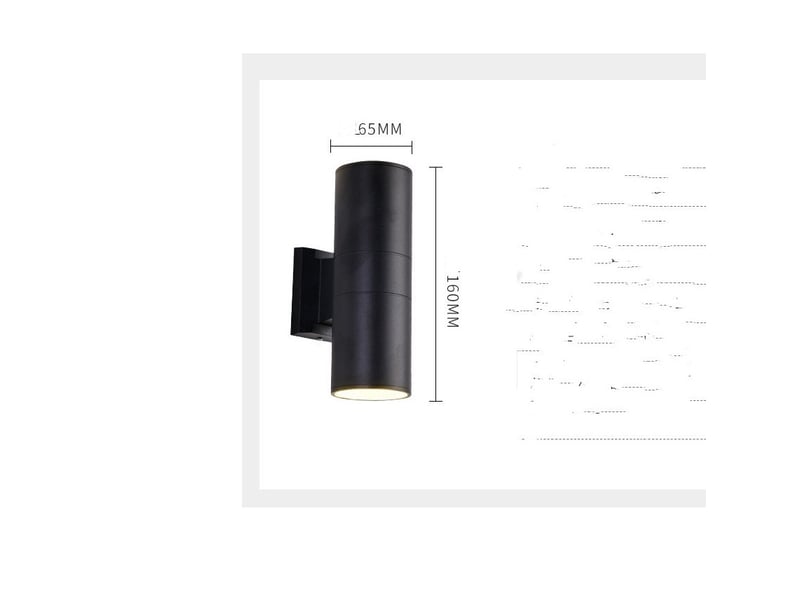  Applique murale up &amp; down avec 2 douilles gu10, design cylindrique en métal 3w lumière blanche chaude 7914674588 - Conforama B