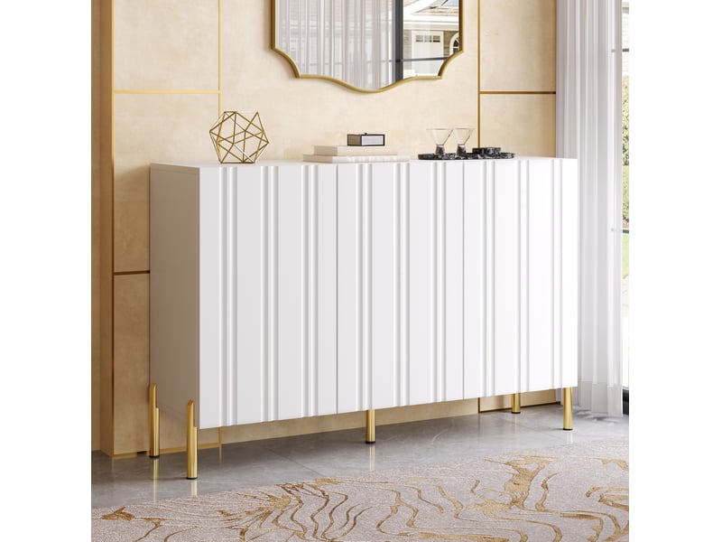  Meuble à chaussures 3 portes, étagères réglables, charnières amorties pour entrée ou salon, 120 × 35,5 × 80 cm  - Conforama C