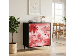 Commode 1 tiroir(s)    <strong></strong> <strong></strong> coloris noir largeur 66 cm