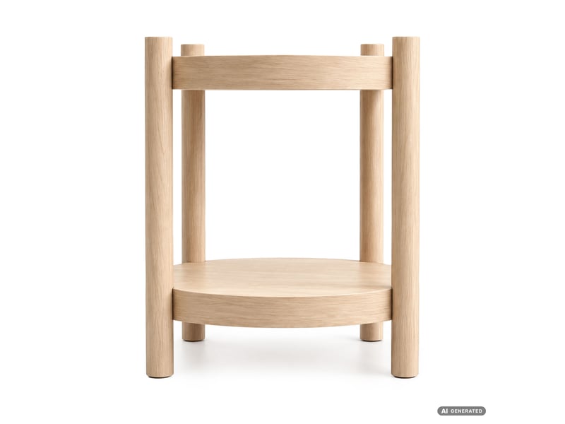  Table basse terra coloris bois naturel 44,5 cm ronde avec étagère 44,5x44,5x48 cm TERRA - Conforama B