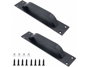 2 poignées de porte coulissante en alliage d'aluminium pour portes coupe-feu, de 20 cm x 4 cm, couleur noire