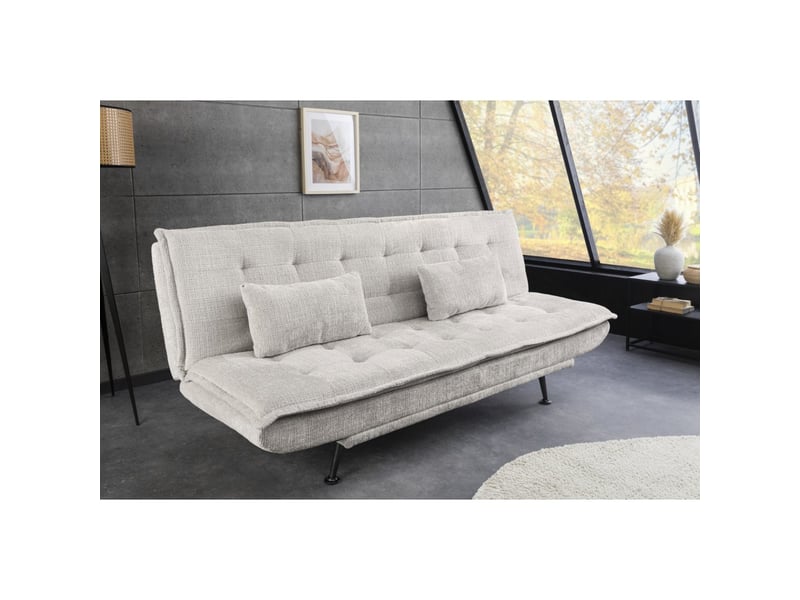 Canapé droit convertible sereno blanc – canapé-lit 3 places en tissu chenille  - Conforama B