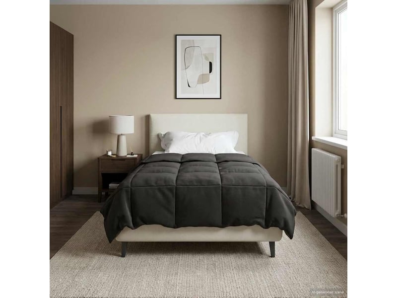  Duvet - couette complet toute l'année 140 x 220 cm 4 saisons anthracite  - Conforama D
