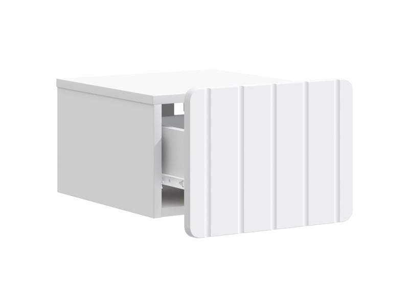 Table de chevet - cabinet de chevet - table de nuit mural 2 pc blanc 33 x 34,5 x 24 cm - Conforama E