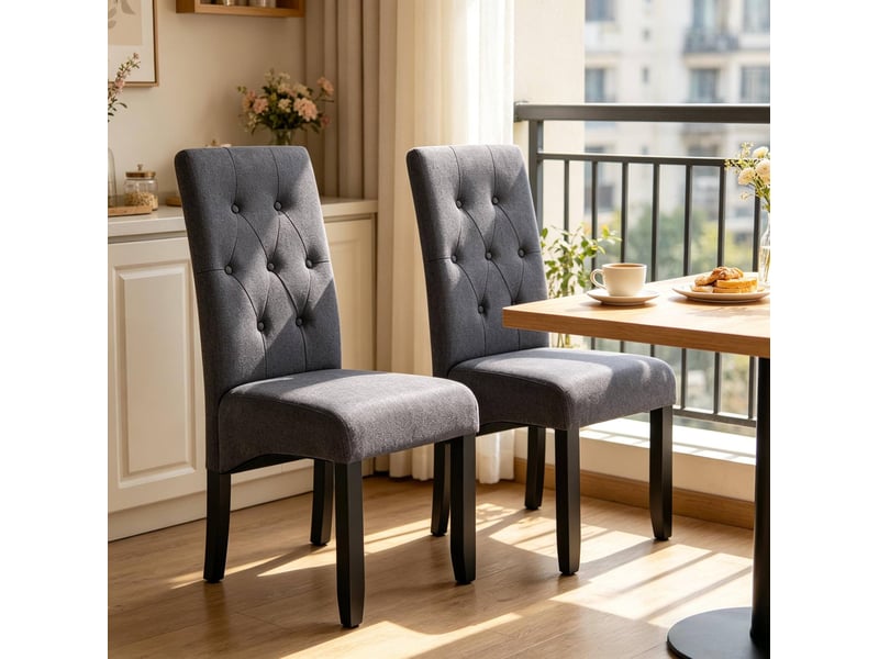 Chaises de salle à manger et sièges d'attente avec haut dossier (lot de 2) - Conforama B