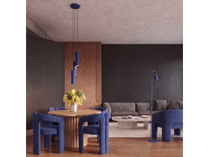 Suspension rayo 1 outremer aluminium moderne 118x8x8cm