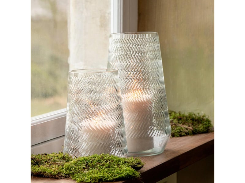  Vase relief en verre ingrid 35cm transparent  - Conforama C