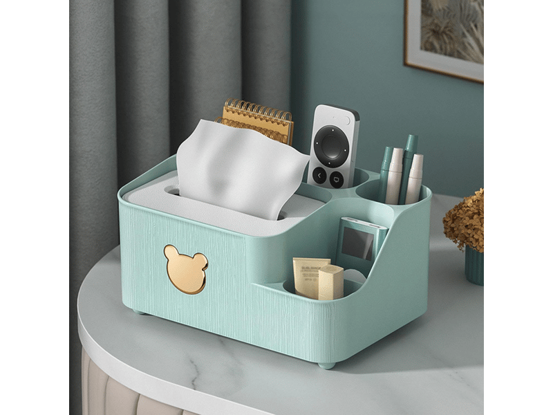  Boîte à mouchoirs, support de télécommande de télévision, boîte à mouchoirs à cinq compartiments, boîte de rangement pour boîte à mouchoirs  - Conforama B