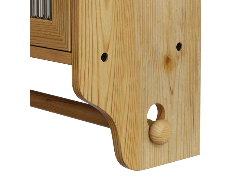  Armoire murale de cuisine avec portes vitrées, étagère et porte-serviettes, mdf, naturel  - Conforama E