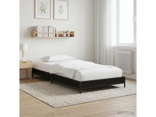 Lit adulte, lit simple, cadre de lit chêne noir 80x200cm bois d'ingénierie cf6122