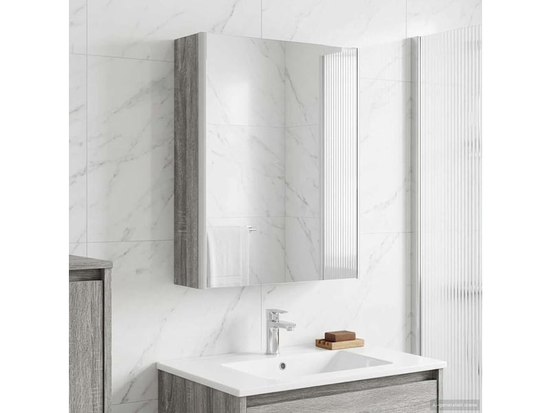  Armoire miroir de salle de bain, cabinet de salle de bain gris sonoma 53,5 x 15,5 x 70 cm cf65169  - Conforama B