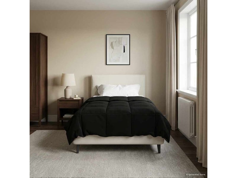  Duvet - couette complet toute l'année 135 x 220 cm 4 saisons noir  - Conforama D