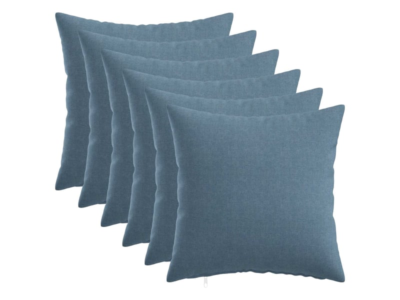  Lot de 6 coussins avec oreiller, coussins décoratifs heerlen bleu denim tissu cf50667  - Conforama B