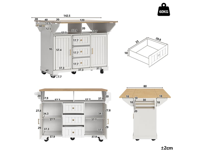 Desserte 2 portes 3 tiroirs coloris blanc mdf desserte blanc - Conforama C
