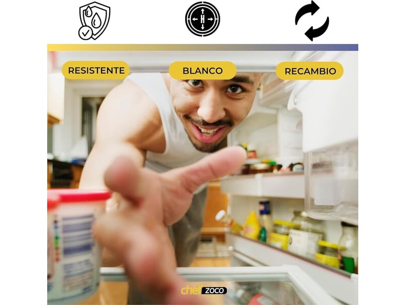 Poignée universelle pour réfrigérateur chefzoco, poignée sans vis avec plaques de protection, réglable de 9,5 à 17 cm  - Conforama B