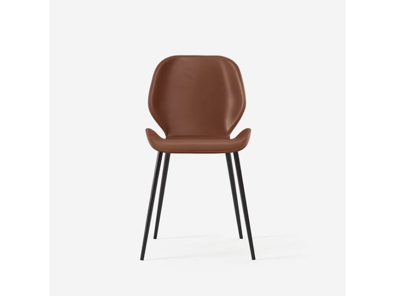 Lot de 4 chaises de salle à manger rembourrées soft-touch callisto - marron  - Conforama E