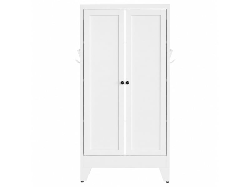  Armoire de rangement métallique blanche à 3 étagères réglables, 60 × 30 × 120 cm  - Conforama A
