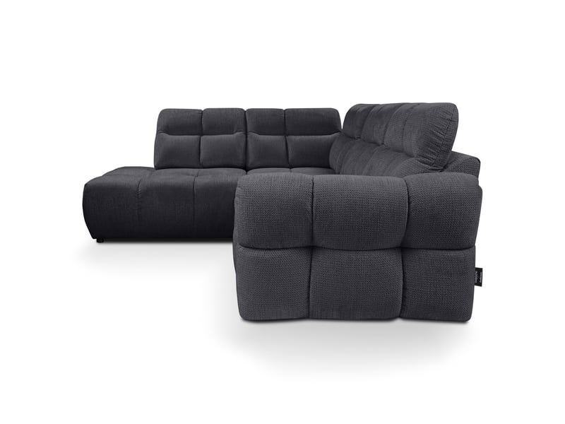 Canapé d'angle gris fixe 4 places  - Conforama E