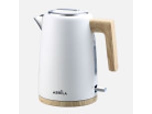 Bouilloire électrique fabrilamp thaler 1,7 l 2200 w blanc hêtre et argenté