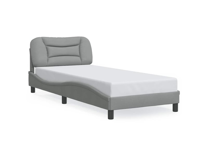  Lit simple- lit adulte -  cadre de lit sans matelas hvar gris clair 80x200 cm tissu  - Conforama A