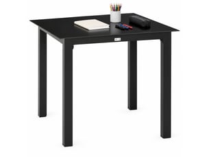 Table de jardin ulevr carrée 80 x 80 x 74 cm, 4 personnes, plateau en verre trempé, aluminium noir