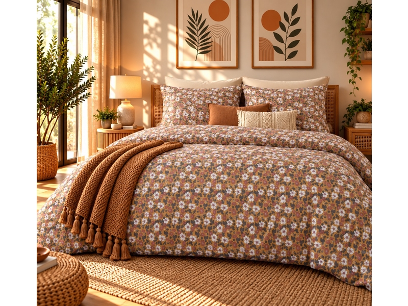  Parure de lit 240x260 cm gaze de coton vérone PD23736 - Conforama E