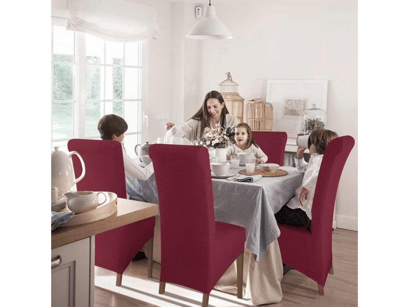  Ensemble deux pièces bordeaux - housses de chaises de salle à manger taille xl, tissu jacquard extensible, amovibles et lavables, design universel, c XLH-ZLS-009205ZLS - Conforama D
