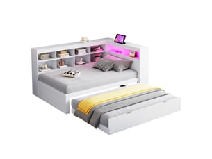 Lit banquette 90x200 cm coloris blanc