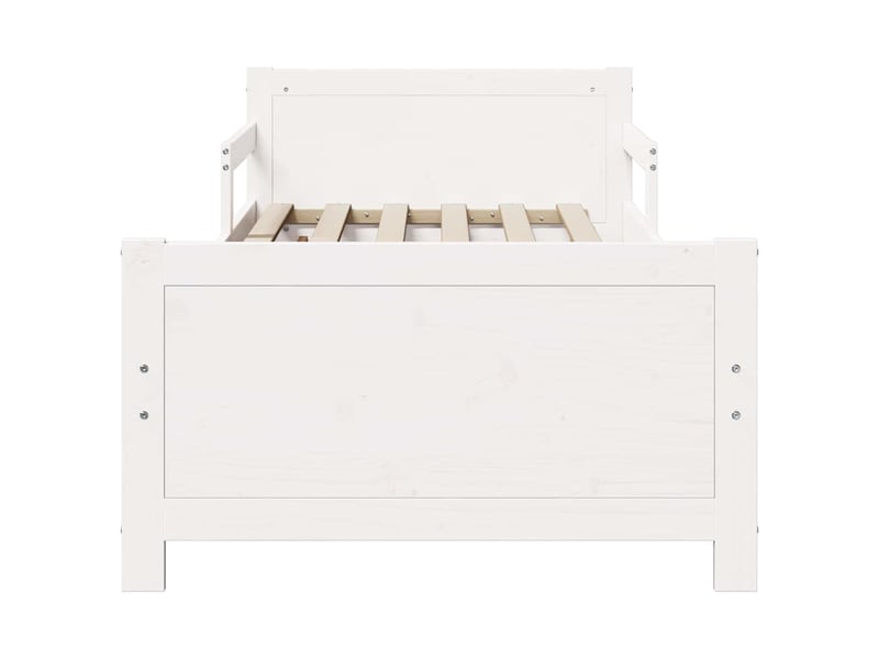 Lit simple- lit adulte - cadre de lit blanc 80 x 200 cm bois d'ingénierie - Conforama D