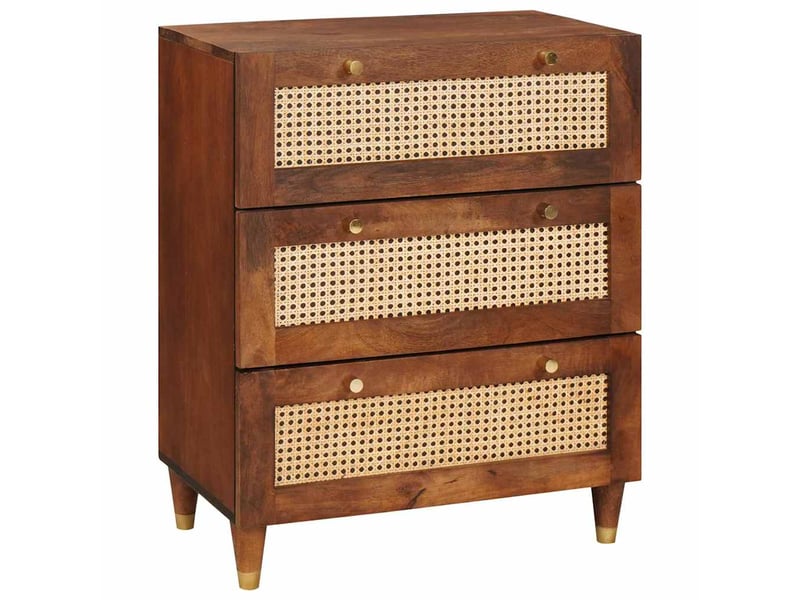  Buffet, meuble de rangement salon marron 60 x 33 x 75 cm bois de mangue massif shl7290  - Conforama B