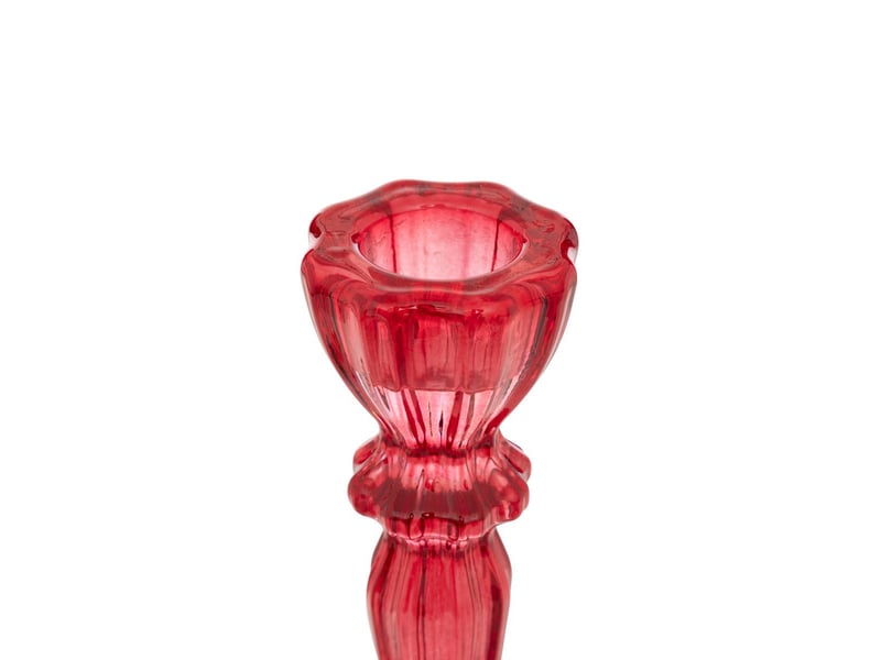  Bougeoir h.11cm verre rouge  - Conforama B