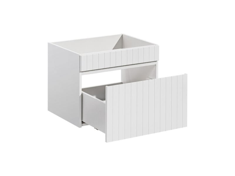  Ensemble icon blanc : meuble sous vasque 60cm + vasque à encastrer en céramique blanche  - Conforama D