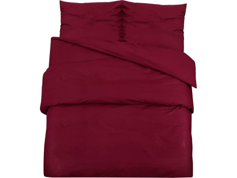  Ensemble de housse de couette bordeaux 140x200 cm microfibre  - Conforama A