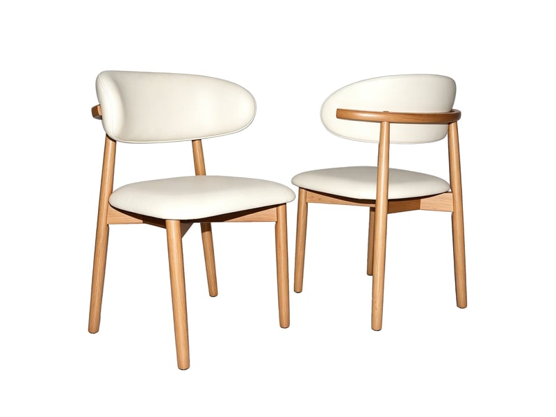  Lot de 2 chaises de salle à manger,78x57x45 cm,avec pieds bois,pu,coloris chêne  - Conforama A