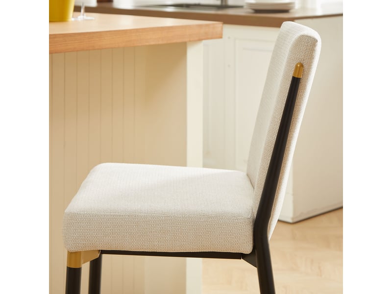  Lot de 2 tabourets de bar en tissu beige avec repose-pieds W3349P383476 - Conforama D