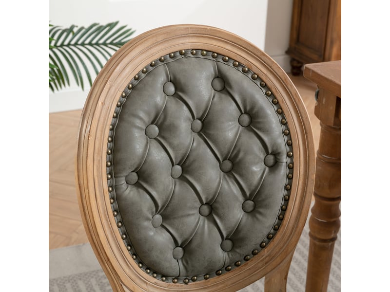  Lot de 2 chaises de salle à manger en similicuir pu vert olive W3223P504077 - Conforama E