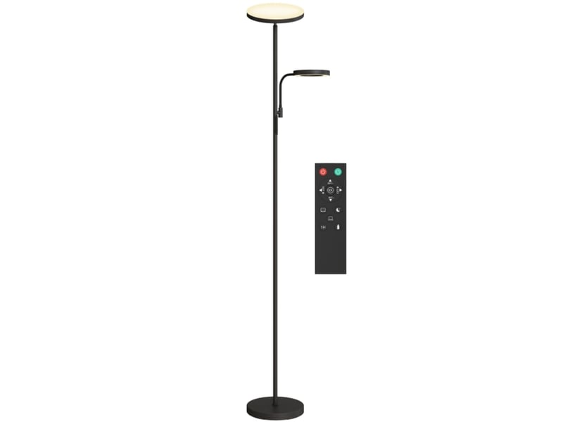  Lampadaire led 25x25x175 cm réglable métal noir  - Conforama A